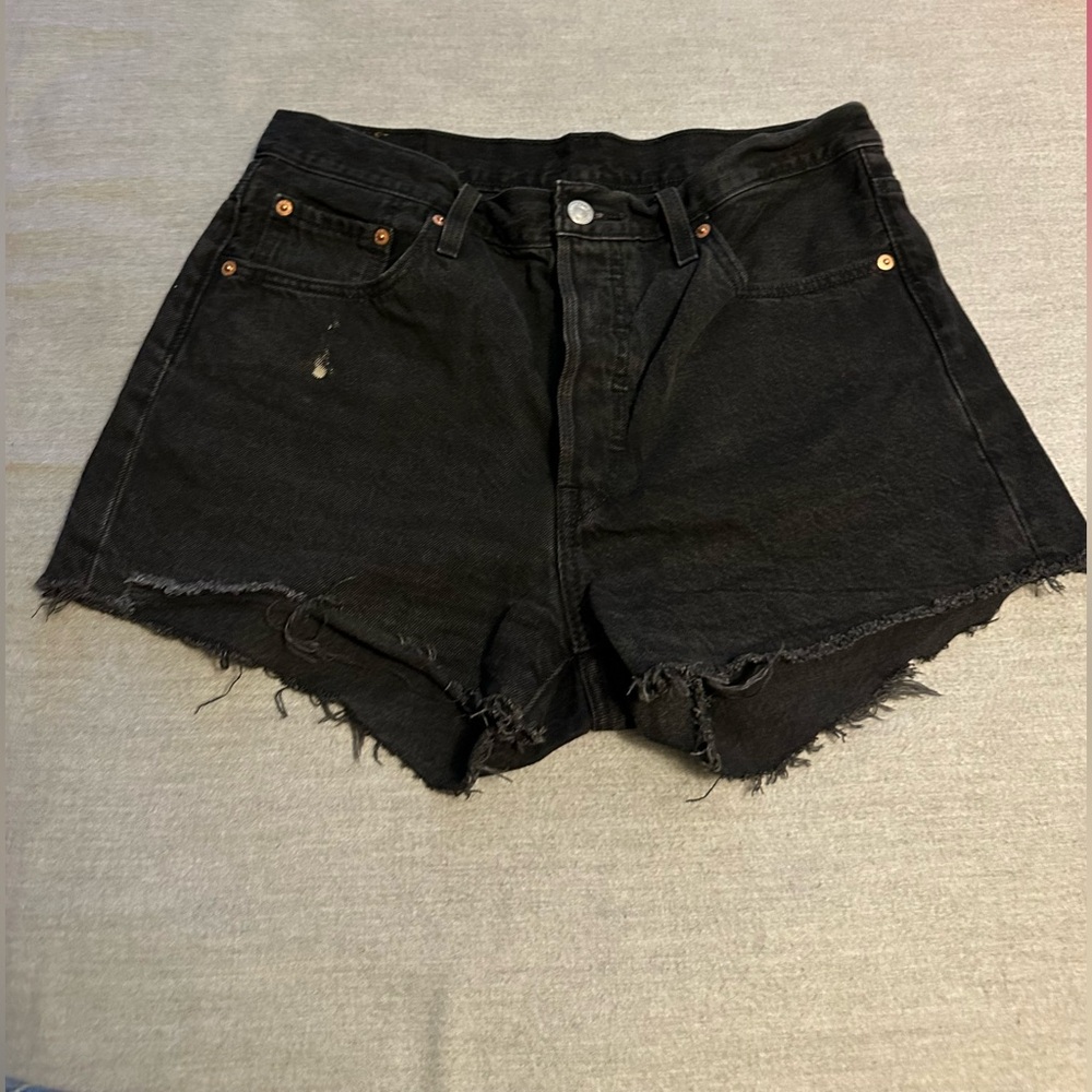 Levi's Distressed Black Women's Denim Shorts